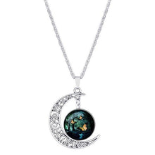 Load image into Gallery viewer, Moon Pendant White Horse Necklace