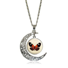 Load image into Gallery viewer, Moon Pendant White Horse Necklace