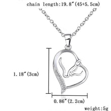Load image into Gallery viewer, Pure Sterling Silver Mother's Heart Horse Necklace