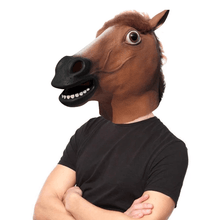 Load image into Gallery viewer, Funny Horseman - Horse Head Mask
